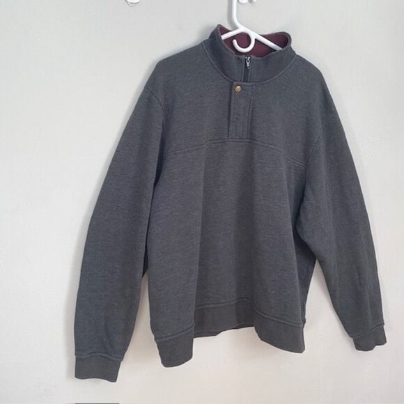 Orvis Men's Pullover Gray Size 2XL Nantucket 1/4 snap Zip Hiking Fleece Lined - Picture 2 of 11